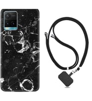 Vivo Y11S Y21S Y20 Y20S Y70 Kılıf Boyun Askılı Silikon Black Hole Marble 1387
