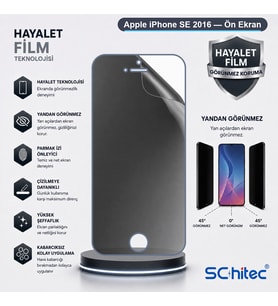SChitec Apple iPhone SE 2016 Uyumlu Ön Yüzey Hayalet Privacy Hidrojel Ekran Koruyucu