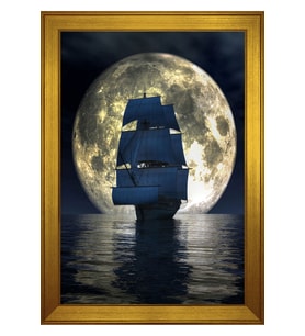 Manzara Temalı Kanvas Tablo 80 x 110 cm Gold Çerçeve