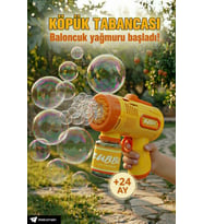 Pilli Otomatik Baloncuk Köpük Tabancası Sabun Köpüğü Eğlenceli Oyuncak Bubble Gun