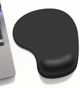 SoftRest Siyah Mouse Pad – Bilek Destekli, Dayanıklı Ergonomik Tasarım