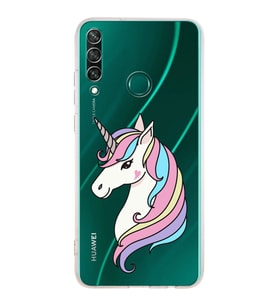 Huawei Y6 p Uyumlu Kamera korumalı Kapak Unicorn Tasarımlı  Şeffaf Kılıf