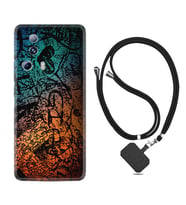 Xiaomi Mi 13 Lite Kılıf Silikon Boyun Askılı İpli Desenli Silikon İşaretler Tuval 1716