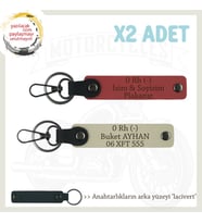Hız Severlere Özel İsim Plaka, 0 Rh (-) Kan Grubu Yazılı Deri x2 Anahtarlık, Nar Çiçeği-S Kahve-Laci (Çok Renkli)