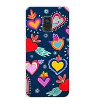PrintiFy Samsung Galaxy A8 2018 ile Uyumlu 1mm Slim Fit Retro Colors 3 Baskılı Şeffaf  Kılıf