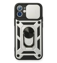 Newface Apple iPhone 11 Kılıf Pars Lens Yüzüklü Silikon - Gümüş