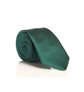 Zümrüt Yeşil Slim Fit Düz Renk Dokuma Kravat / DDK-28