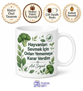 Sadece Vegan Köfte Yiyenlere Bitkisel Protein Doğa Dostu Kupa Bardak Hediye