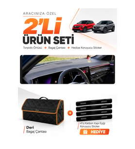 e-biz RENAULT AUSTRAL (2023-2026) Uyumlu Torpido Örtüsü + Deri Çanta - Siyah-Kahverengi - RE052