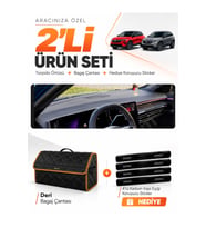 e-biz RENAULT AUSTRAL (2023-2026) Uyumlu Torpido Örtüsü + Deri Çanta - Siyah-Kahverengi - RE052