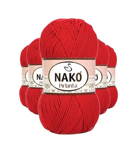 5 Adet Pırlanta Amigurumi El Örgü İpi Yünü Gelincik Kırmızı 6741