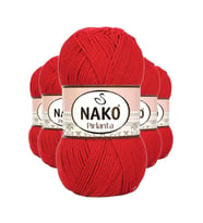 5 Adet Pırlanta Amigurumi El Örgü İpi Yünü Gelincik Kırmızı 6741