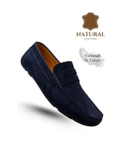 Sermoda Erkek Loafer - Hakiki Deri Rok Loafer Erkek Ayakkabı Süet Lacivert