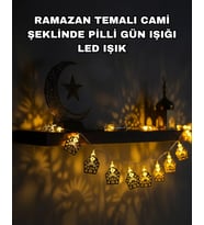 Mey İthalat® Pilli Ramazan Bayram Led Işık Zinciri Cami Temalı Dekoratif