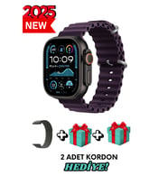 Xiaomi Redmi Note 9 Uyumlu Akıllı Saat Watch ULTRA2 49MM Kordon Hediyeli - Son Versiyon (Mor)