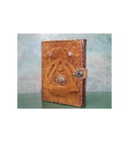 Kişiye Özel Taşlı Deri Defter - 20x15cm
