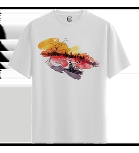 Sunset Dig - %100 Pamuklu Kadın Beyaz Tişört - Premium Quality (Siyah - Beyaz)