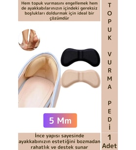 Gündelik Konforlu İnce Yumuşak Esnek Ayak Topuk Vurma Önleyici Boşluk Doldurma Daraltma Pedi 5 Mm