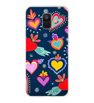 PrintiFy Samsung Galaxy A6 2018 ile Uyumlu 1mm Slim Fit Retro Colors 3 Baskılı Şeffaf  Kılıf
