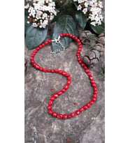 STONEAGE JEWELLERY Bayan Kolye Kırmızı Mercan (Altın / Dore)