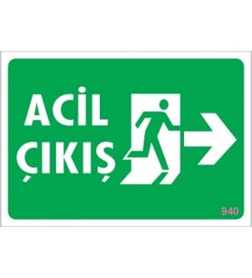 Pvc Levha quot;Acil Çıkışquot; 17,5*25 cm