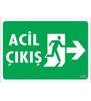 Pvc Levha quot;Acil Çıkışquot; 17,5*25 cm