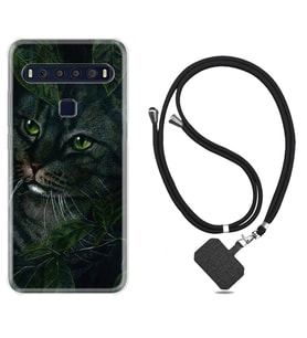 TCL 10L 10 Plus 10SE 20E 20SE 30 L7 Kılıf Boyun Askılı Silikon Flowers Cat 1345