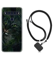 TCL 10L 10 Plus 10SE 20E 20SE 30 L7 Kılıf Boyun Askılı Silikon Flowers Cat 1345