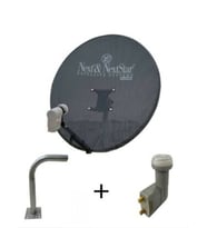 Next Nextstar 80 Cm Delikli Gri Next Çanak Anten 2 Li Lnb Hediye L Demir (duvara Montaj Için)ile Birlikte..