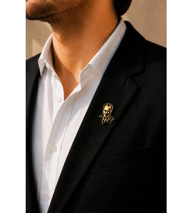 Atatürk Gold Renk Rozet Unisex Yaka Aksesuarı