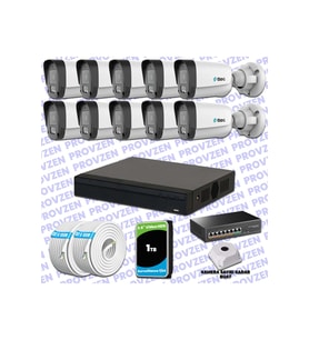 Provzen TTec Hikvision 10 Kameralı IP Full HD Mikrofonlu Güvenlik Kamerası