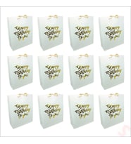 Happy Birthday Beyaz Karton Çanta, 32 x 26 x 10 cm - 12 Adet (STD)