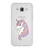 Samsung Galaxy J5 Kapak Unicorn Tasarımlı Şeffaf Silikon Kılıf
