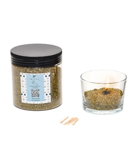 White Jasmine Kokulu Yeşil Yaratıcı İnci Tozu Mum (30 adet fitil ile birlikte)-250 gr