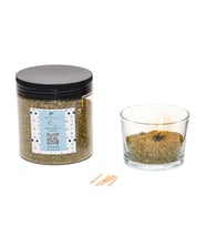 White Jasmine Kokulu Yeşil Yaratıcı İnci Tozu Mum (30 adet fitil ile birlikte)-250 gr
