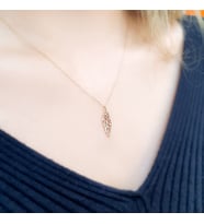 14k Altın Zeytin Yaprağı Kolye