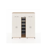 Hyperion Dolap 12 Raflı 9 Kapaklı 2 Askılı 220x44x243 Çam-Aytaşı/Antrasit
