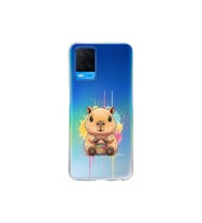 Oppo A54 4G ile Uyumlu Splash Kapibara Tasarımlı Şeffaf Silikon Kılıf