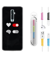 Oppo Reno 2Z 4 Lite 4 Pro 5 6 7 A31 Kılıf Kablo Koruma Spiral Silikon Love Brain 1722
