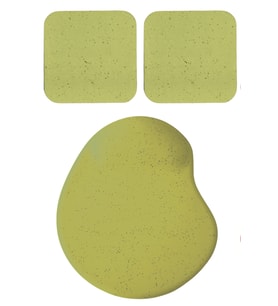Oval Haki Rengi Kum Desen Bilek Destekli Mouse Pad + 2 Adet Kupa Fincan Bardak Altlığı Altlık Set