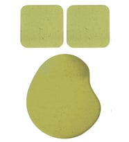 Oval Haki Rengi Kum Desen Bilek Destekli Mouse Pad + 2 Adet Kupa Fincan Bardak Altlığı Altlık Set