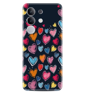 Vivo Y29 Kılıf Boutique Baskılı Resimli Boyama Kalpler Pcode -019