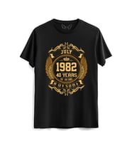 Vintage Gold Awesome Series July 1982 Siyah Tshirt
