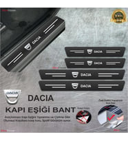 Dacia  Logolu Karbon Kapı Eşiği Koruyucu Suni Deri 4'lü Set