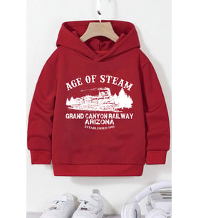Age Of Baskılı Erkek - Kız Çocuk Rahat Kalıp Sweatshirt (Kırmızı)
