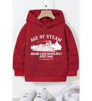 Age Of Baskılı Erkek - Kız Çocuk Rahat Kalıp Sweatshirt (Kırmızı)