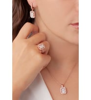 AgaKulche Baget Model Kadın Gümüş Set Rose S48-RB (925)