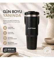 Kişiye Özel Termos Bardak 900 ml Paslanmaz Çelik -Çift Kullanımlı Kapak