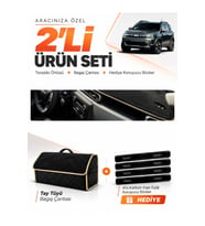 e-biz DACİA DUSTER 3 NESİL (2024-2026) Uyumlu Torpido Örtüsü + Tay Tüyü Çanta - Siyah-Bej - DA011