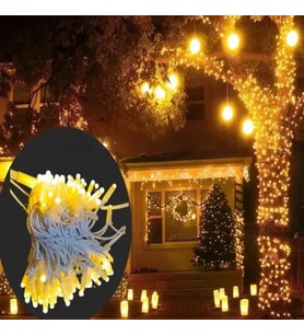 10M 100 Led Ip65 Dış Mekan Led Işık Beyaz Kablo